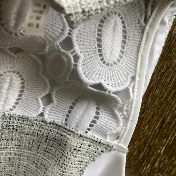 Elie Tahari Anya Mixed Media Spring Summer Business Sheath Size 8 Dress - Picture 6 of 10